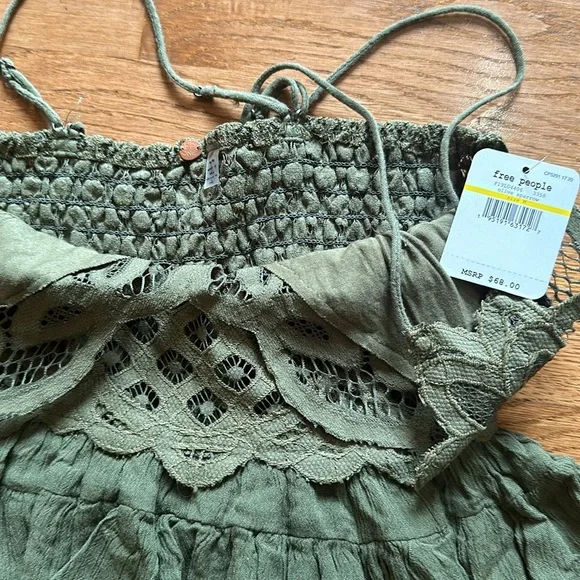 Free People Intimately top.  Size medium.  BNWT. Olive green - Picture 2 of 4